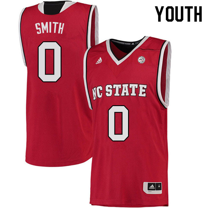 Youth #0 Terquavion Smith NC State Wolfpack College Basketball Jerseys Sale-Red